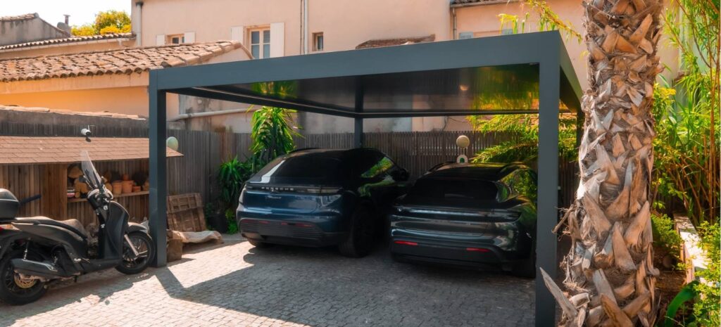modern aluminium carport system project in Austria