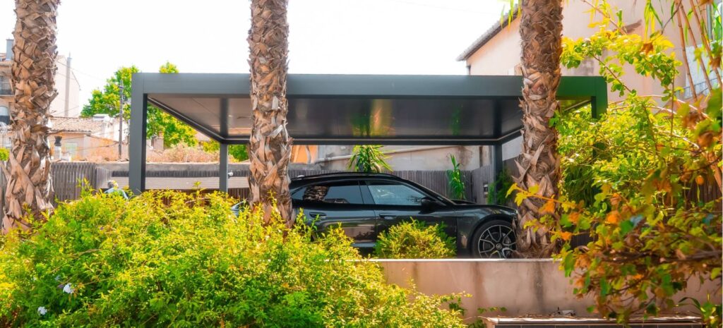 European style aluminium parking shelter system