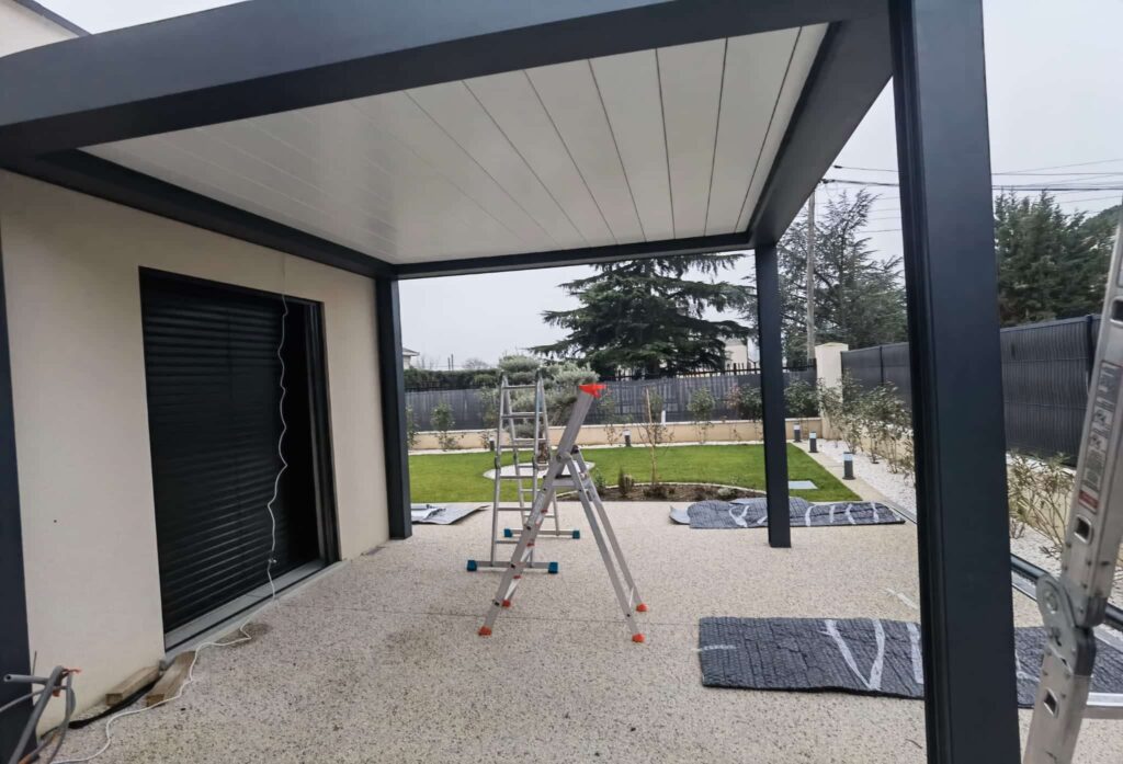 motorized adjustable louver roof pergola system