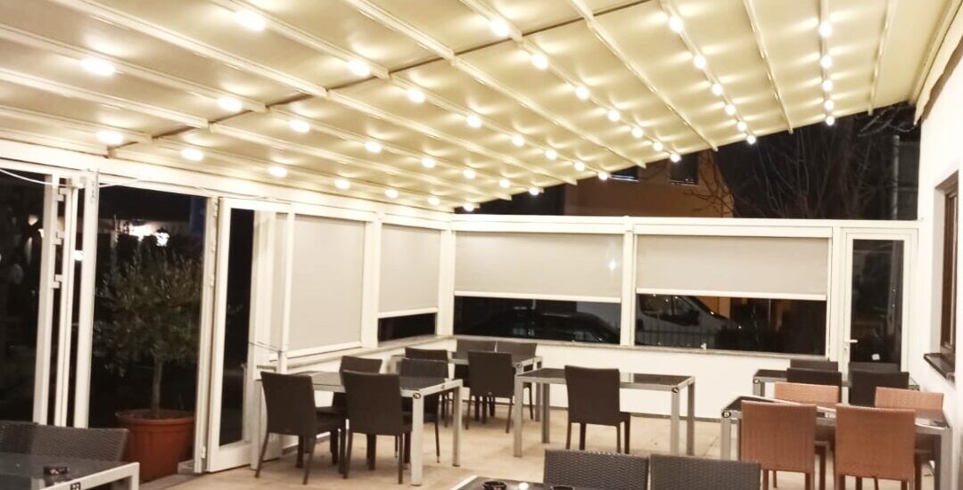 Weather-protected outdoor terrace