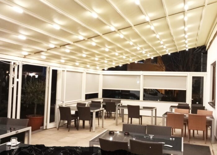 Weather-protected outdoor terrace
